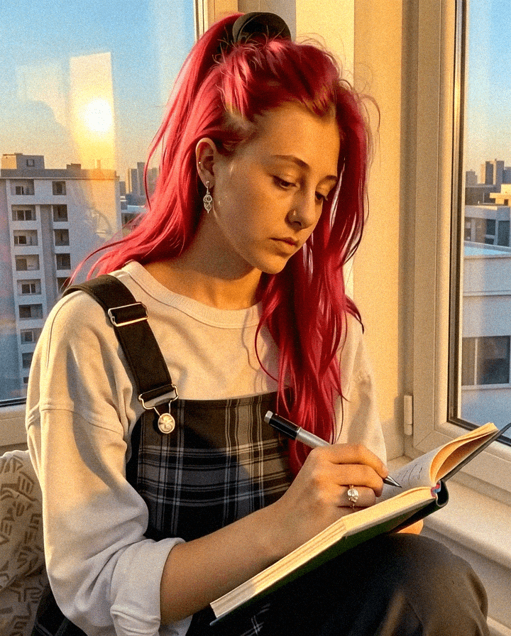 Emma-Jane MacKinnon-Lee gaelic writing near the window of my old rooms