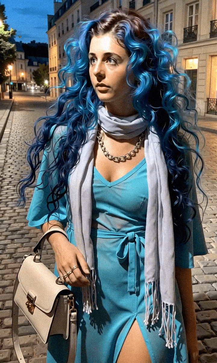 Emma-Jane MacKinnon-Lee walking the streets of Paris at night with a local variance swap trader